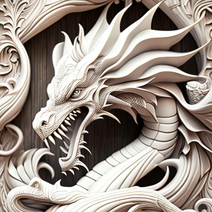 3D модель Білий дракон (STL)